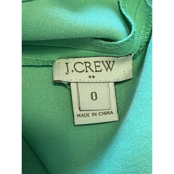 NWT J.Crew Women's Green Sleeveless Scalloped Sheath Dress - Size 0 Classic‎ - Picture 4 of 9